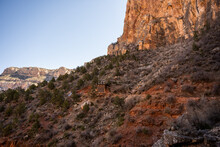 Resthouse Nestled Into The Cliffside On Bright Angel Trail