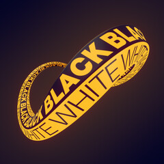 Fototapete - curved spinning ring. flat graphics style. abstract geometry background. 3d rendering digital illust
