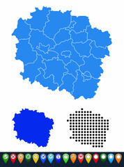 Sticker - Set maps of Kuyavian-Pomeranian Voivodeship