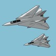 f14 tomcat jet fighter flying manuver vector design