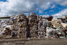 Stack Of Waste Paper At The Recycling Factory
