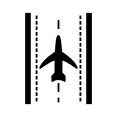 Sticker - Unique Plane On Runway Vector Glyph Icon