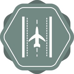 Poster - Unique Plane On Runway Vector Glyph Icon