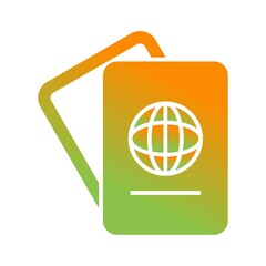 Sticker - Unique Passport Vector Glyph Icon