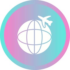 Sticker - Unique International Flights Vector Glyph Icon