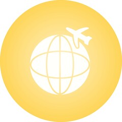 Sticker - Unique International Flights Vector Glyph Icon