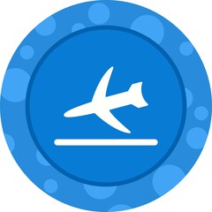 Poster - Unique Flight Landing Vector Glyph Icon