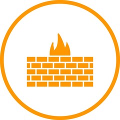 Sticker - Unique Firewall Vector Glyph Icon