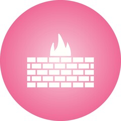 Sticker - Unique Firewall Vector Glyph Icon