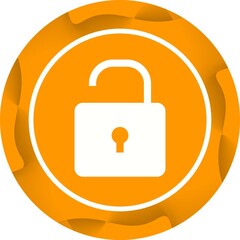 Sticker - Unique Open Lock Vector Glyph Icon