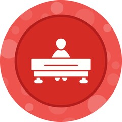 Sticker - Unique Student Sitting In Classroom Vector Glyph Icon