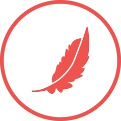 Sticker - Unique Feather Vector Glyph Icon