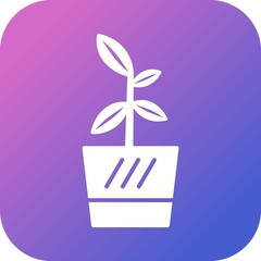 Sticker - Unique Flower Pot Vector Glyph Icon