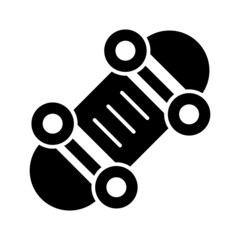 Poster - Unique Skateboard Vector Glyph Icon