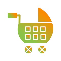 Canvas Print - Unique Stroller Vector Glyph Icon