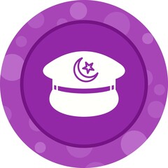 Sticker - Unique Military Hat Vector Glyph Icon