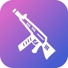 Canvas Print - Unique Gun Vector Glyph Icon