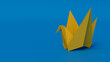 © RocknRoller Studios - Blue Background with Origami Bird.
