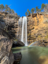 Toccoa Falls Waterfall And Rainbow