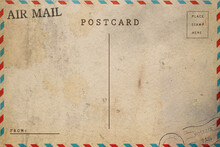 Back Side Of Vintage Postcard For Writing Message
