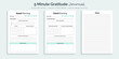 Five minute gratitude journal and tracker printable kdp interior design template