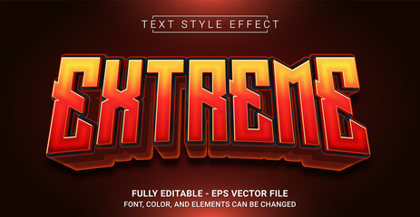 Wall Mural - Extreme Text Style Effect. Editable Graphic Text Template.