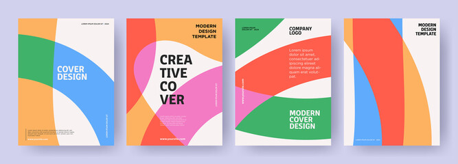 Wall Mural - creative covers or posters concept in modern minimal style for corporate identity, branding, social 