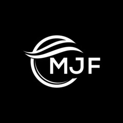 Wall Mural - MJF letter logo design on black background. MJF  creative initials letter logo concept. MJF letter design.
