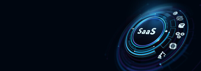 Software as a Service SaaS. Software concept. Business, modern technology, internet and networking concept.  3d illustration