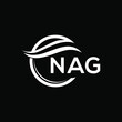 NAG letter logo design on black background. NAG  creative initials letter logo concept. NAG letter design.