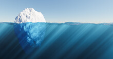 Iceberg Floating In The Sea With Crystal Clear