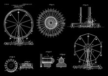 1907 Ferris Wheel Circus Carnival Amusement Park Patent Art Poster