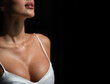 © Volodymyr - Beautiful breast of slim sexy woman body. Copy space.