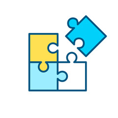 Wall Mural - puzzle icon. pixel perfect, editable stroke line color art