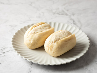 Sticker - frozen dough on a plate