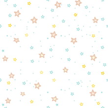 Seamless Starry Background With Confetti Stars Vector Drawing Small Random Stars Pattern