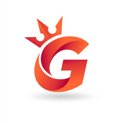 Sticker - letter G logo with crown concept