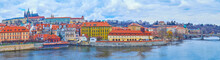 Panorama With Vltava River, Mala Strana And St Vitus Cathedral, Prague, Czech Republic
