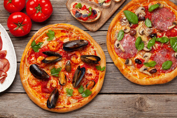 Sticker - Italian cuisine. Pizza and toasts