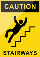 Caution Stairway Staircase Beware Sign