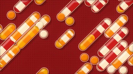 Fototapete - Movement of lines and dots with trendy gradient. 3d rendering loop animation 4K
