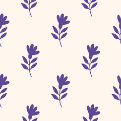 Wall Mural - Floral vector seamless pattern. Flower on beige background. Modern drawing illustration. Botanical fabric print, digital paper, textile design, kids and baby clothes, scrapbooking, cover.