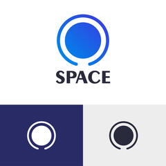 Leinwandbilder - Circular data tech logo design vector concept. Fintech company brand logomark illustration. Can representing blockchain, crypto, metaverse, future, system, code, podcast, signal