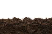 Pile Of Soil On White Background, Top View