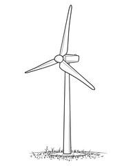 Wall Mural - Wind turbine vector stock illustration.