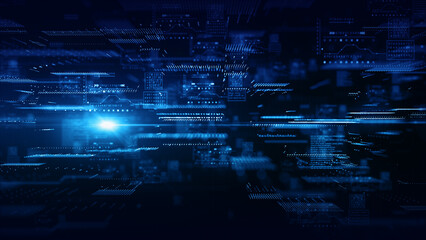 digital cyberspace technology digital big data network connection matrix abstract background concept