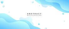 Liquid Abstract Background. Blue Fluid Vector Banner Template For Social Media, Web Sites. Wavy Shapes