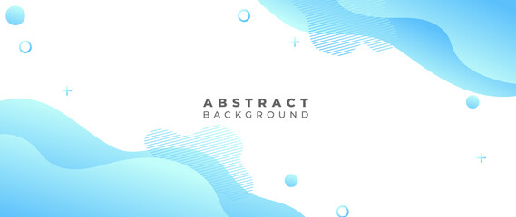 Wall Mural - Liquid abstract background. Blue fluid vector banner template for social media, web sites. Wavy shapes