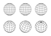 Globe Earth Icon. Set Of Spheres From Different Sides.