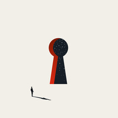 Business solution and opportunity vector concept. Symbol of future, strategy, planning and vision. Minimal illustration